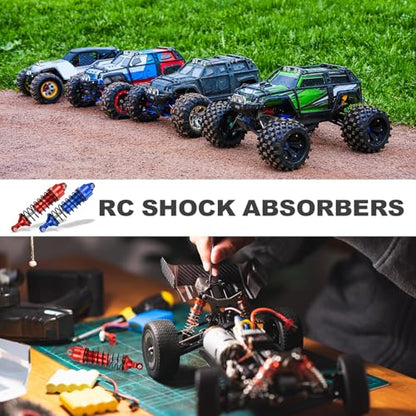 MECCANIXITY 4Pcs RC Shock Absorber 1/18 50mm Aluminum Threaded Front & Rear Shock Absorber Damper Assembled Set for 1/18 RC Car Crawler Racing Truck, Black - color: Black