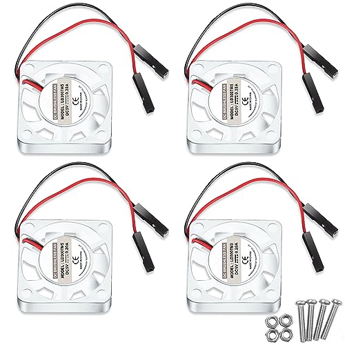 Dorhea 4PCS 30x30x7mm Brushless 3007 Fan - 3.3V/5V Cooling Fan for Raspberry Pi 4 Model B, 3 B+, 3, 2, 1 B+, RetroFlag NESPI Case - color: Transparent-4pcs