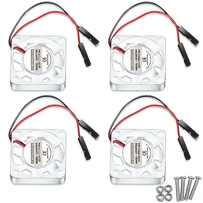 Dorhea 4PCS 30x30x7mm Brushless 3007 Fan - 3.3V/5V Cooling Fan for Raspberry Pi 4 Model B, 3 B+, 3, 2, 1 B+, RetroFlag NESPI Case - color: Transparent-4pcs