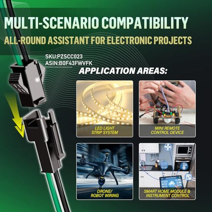 20Pieces JST SM 2.5mm 2 Pin 20AWG Silicone Connector Kit 20cm Set | Premium Automotive Wiring, Heavy Duty Terminals, Reliable Circuit Board, High Temperature Housing, Easy Project Assembly - size: 2-Pin, style: JST-SM-F