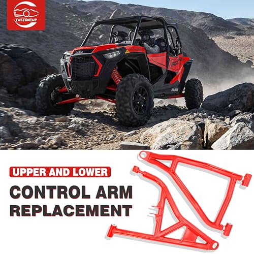 High Clearance Front Upper & Lower A Arms Kit for 2014-2023 Polaris RZR XP 1000/ XP4 1000, Heavy Duty High Clearance Forward Offset Front A-Arms, Red - size: For Polaris, style: Front