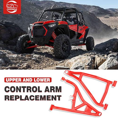 High Clearance Front Upper & Lower A Arms Kit for 2014-2023 Polaris RZR XP 1000/ XP4 1000, Heavy Duty High Clearance Forward Offset Front A-Arms, Red - size: For Polaris, style: Front