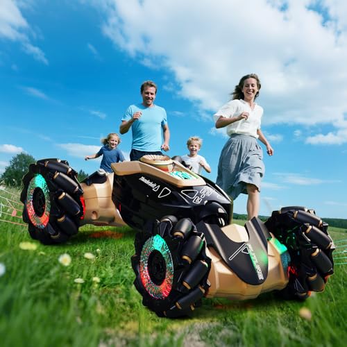 RC Stunt Car with Lights & Music for Kids, 2.4GHz Remote Control Car, 360° Rotation Off-Road Toy Car, Christmas Holiday Toys for Teens