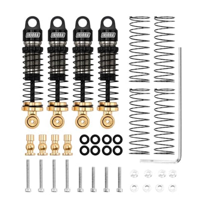 INJORA 40mm Big Bore Aluminum Oil Shock with Brass Ends for SCX24, Black