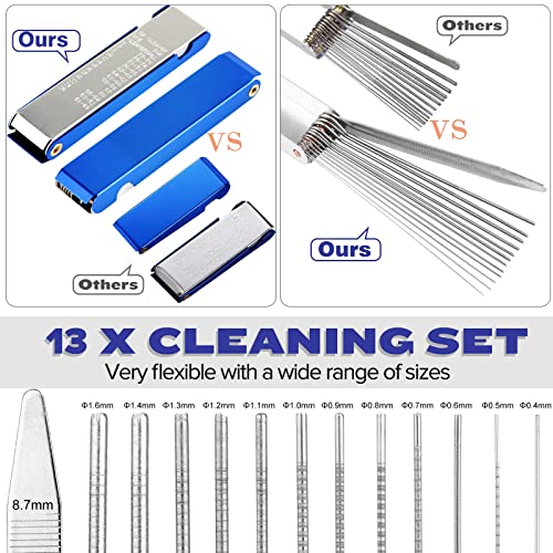 Valchoose Carburetor Cleaning Kit, Multi-Size Jet Clean Tools, 1 Set | 13 Wires,10 Needles,5 Brushes,1 Pick,1 Wrench, Efficiently Removes Carbon Deposits, Fits Motorcycle, ATV, Welder & Airbrush - style: 1 set with 1 needle