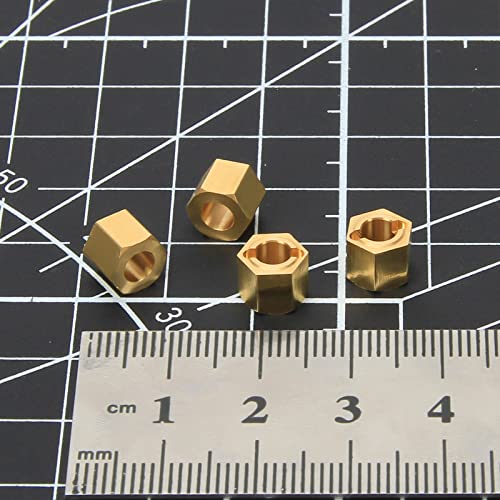 RCAWD for FMS FCX24 1/24 Upgrades, Thickened Brass Wheel Hex Hub Adaptors H7*6.2mm Parts Crawlers