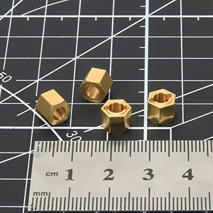 RCAWD for FMS FCX24 1/24 Upgrades, Thickened Brass Wheel Hex Hub Adaptors H7*6.2mm Parts Crawlers