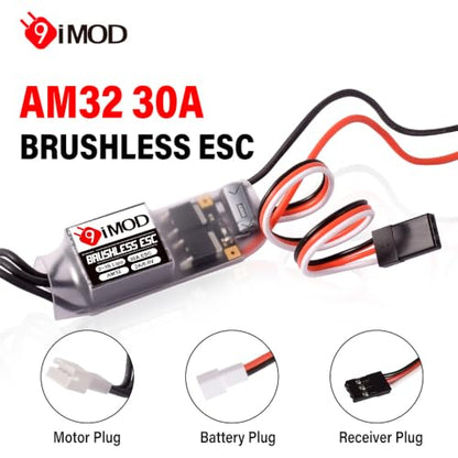 AM32 30A 2-4S Brushless ESC with 6V/2A BEC for TRX4M SCX24 | ESC Speed Controller with USB Link,PH2.0 Female Plug for TRX4M 1/18 and SCX24 1/24 RC Crawlers