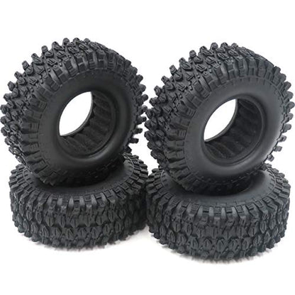 1.9inch RC Tires Soft Rubber Tyres Height 108mm / 4.25inch for RC Axial SCX10 and Other 1/10 1/12 Mud Crawler Truck, (4-Pack)