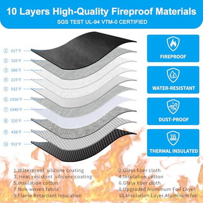 E-Bike Battery Bag XL (Extra Large),Lipo Battery Fireproof Safe Bag,8Layers Fiberglass&Silicone Fabric with Reflective Strip,Charging for Bicycle(21.5 x 5.7 x 6.5 inch) - color: Dark Black, size: E-Bike Size