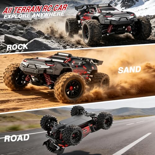 KGF 1:18 Scale All Terrain RC Cars for Adults,High Speed Remote Control Car | Fast RC Cars for Boys Age 8-1,2.4GHz 4WD Off Road Monster Truck, 4X4 Fast Drift Wheel RC Truck with 2 Rechargeable Batteries - color: White