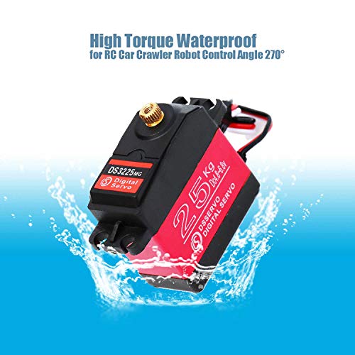 25KG Servo Motor High Torque Metal Gear for 1/6 1/8 1/10 1/12 RC Car | 2Pack, Waterpoof, 25T Servo Horn 270 Degree, Standard Size, Quiet, Great digital Servo for RC Robot Boat
