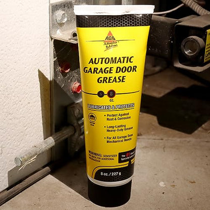 AGS Company Garage Door Grease, 8oz Lubricant, Protect and Lubricate, Prevent Rust and Corrosion on Garage Doors, Stop Squeaking and Sticking, for All Garage Door Mechanical Needs