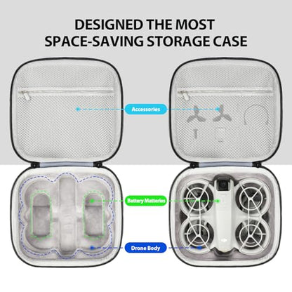 GAGITERVR N2 Small Neo Hard Carrying Case, Travel Shoulder Bag with Soft Lining, Portable Protection for Dji Neo Drone, Up to 3 Flight Batteries & Accessories, Ideal for Trip and Home Storage, Gray - size: For 3 Batteries