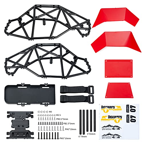RC Roll Cage Rock Buggy Body Shell for 1/10 Axial SCX10 ll 90046 RC Crawler Car Buggy (Red) - color: Red