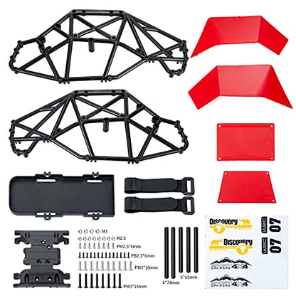 RC Roll Cage Rock Buggy Body Shell for 1/10 Axial SCX10 ll 90046 RC Crawler Car Buggy (Red) - color: Red