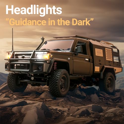 1/12 RC Crawler MN-82S LC79, 2.4GHz RC Truck 4x4 with LED, Hobby Grade RTF Toy Vehicle Gifts(Silver) - color: Silver