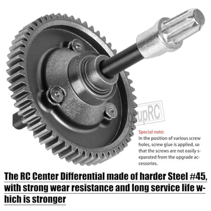 54T Main Gear&Differential Case Upgrades Part for 1/10 Slash/Rustler/Stampede/Hoss 4X4(VXL),Slash 4WD(Platinum/Ultimate),Metal Slipper Clutch Eliminator Differential Locker Gear.Titanium - color: Titanium(54t)