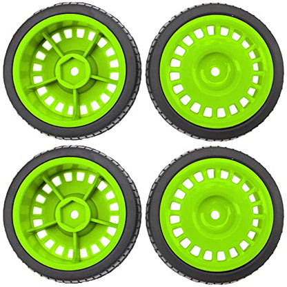 Outer Diameter 70mm Rubber Tires & Nylon 12mm Hex Hub Wheel Rims Compatible with Tamiya HPI Kyosho HSP 1/10 1/12 On-Road Touring Car,WLtoys 1/14 144001 1/18 A959B RC Buggy (Green) - color: Green