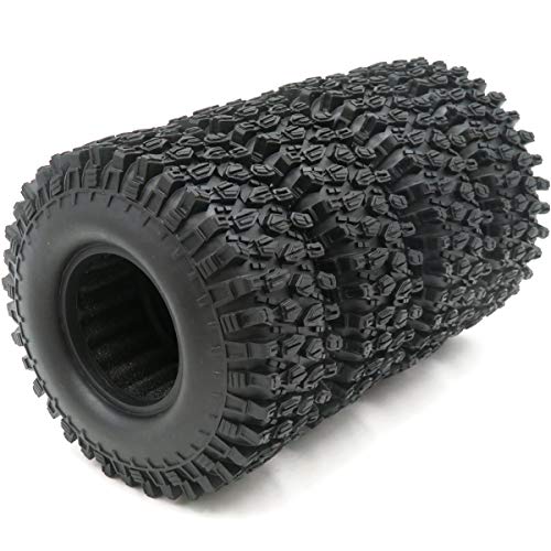 1.9inch RC Tires Soft Rubber Tyres Height 108mm / 4.25inch for RC Axial SCX10 and Other 1/10 1/12 Mud Crawler Truck, (4-Pack)