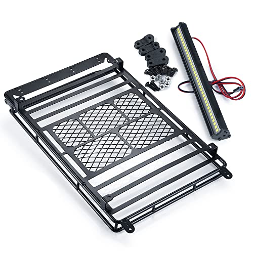 SWX Roof Rack with LED for 1/10 SCX10 TRX-4 Crawler Upgrade | Roof Rack, LED Light Bar, SCX10, TRX-4, 1/10 Crawler
