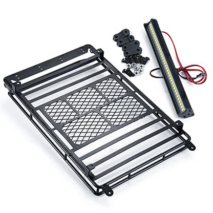 SWX Roof Rack with LED for 1/10 SCX10 TRX-4 Crawler Upgrade | Roof Rack, LED Light Bar, SCX10, TRX-4, 1/10 Crawler