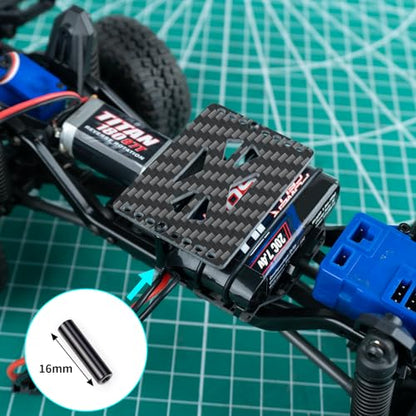 CNC Aluminum RC Car TRX4M Battery Tray ESC Receiver Mount Double Decker Carbon Fiber Battery Plate for 1/18 RC Crawler Car TRX4M Upgrade Parts