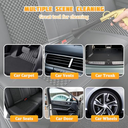 Car Detailing Air Gun, High Pressure Vehicle Air Blower Dryer Detailing Tool Kit, Automotive Interior Cleaning Gun for Quick Blowing Out Dust, Dirt, Universal for Vehicles