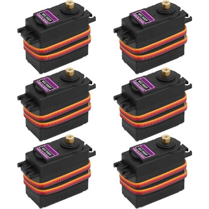 6 Packs mg996r servo Motor - 55g Metal Gear Torque Digital rc servo for futaba jr, Compatible with scx24 and mg90s, Ideal for Helicopter car Boat Robot