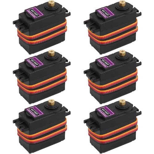 6-Pack MG996R Servo Motor, 55g Metal Gear, 180° | 180-degree control angle, 12kg/cm torque at 6V, compatible with Futaba, Hitec, Sanwa, GWS receivers