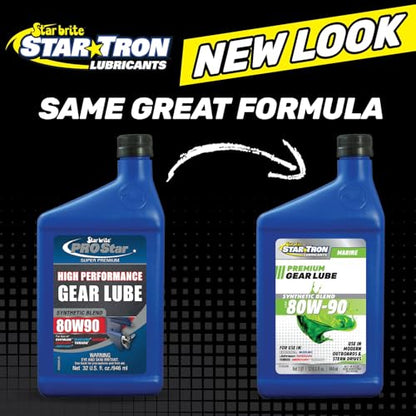 STAR BRITE Synthetic Lower Unit 80W-90 Gear Lube, Marine Grade | Meets API GL-5, API MT-1, SAE J2360 and Mack GO-J specs, extreme pressure additives for engines over 100 HP, marine grade - size: 32 Oz Quart, style: 80W-90W Synthetic