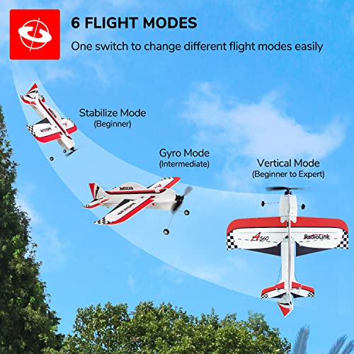 Radiolink A560 6 Flight Modes RC Airplane, Easy to Fly RTF RC Airplanes | RC Airplanes, 2.4Ghz Remote Control, Byme-A Gyro FC, Brushless Motor, for Men, Women, Adults, Beginner, Experienced