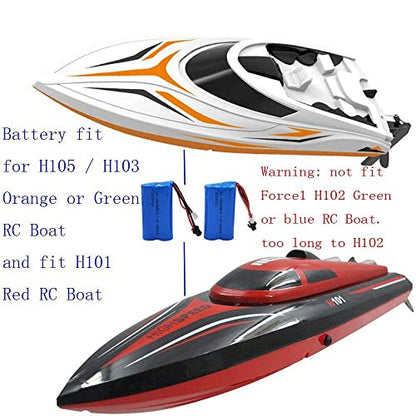 Blomiky 2 Pack H101 7.4V 2S 15C 1500mAh Battery with SM-2P Plug Suitable for H105 H103 H101 Remote Control RC Boat / H101 Battery