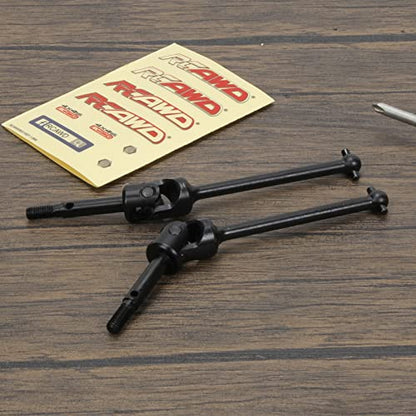 RCAWD Front Driveshaft Set U-Joint for 1/8 Losi LMT Upgrades, 4X4 Solid Axle Monster Truck #LOS04021, #LOS04022, Universal Drive Shafts Parts for #LOS242048 Black - color: Black