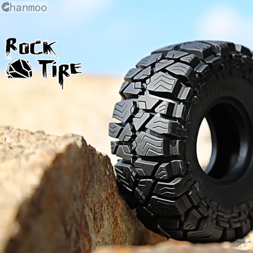 1.9 RC Crawler Tires OD 115mm 1/10 Soft Rubber Mud Grappler Wheels Tyres With Foam For 1/10 Scale Rock Crawler Car Traxxas TRX4 Axial SCX10 II RC4WD D90 TF2 Tamiya Gen8 1.9 Beadlock Rims 4PCS