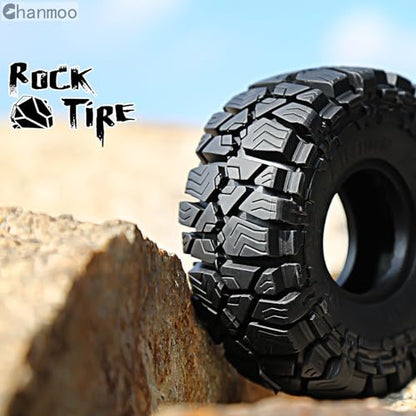 1.9 RC Crawler Tires OD 115mm 1/10 Soft Rubber Mud Grappler Wheels Tyres With Foam For 1/10 Scale Rock Crawler Car Traxxas TRX4 Axial SCX10 II RC4WD D90 TF2 Tamiya Gen8 1.9 Beadlock Rims 4PCS