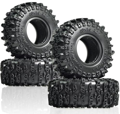 0.7” FS6 Super Soft Crawler Tires, 40×16mm Micro Scale Rubber Tires with Foam Inserts, Compatible with Axial SCX30 Redcat Ascent-32 1/30–1/32 RC Crawler Upgrades (4PCS)