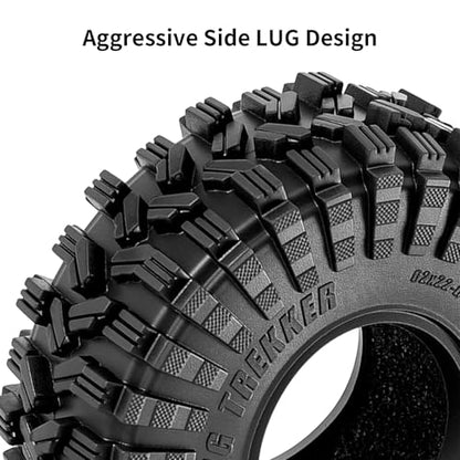 INJORA 1.0 Beadlock Wheel Tires Set -3.78mm Offset for 1/18 1/24 RC, White - color: White