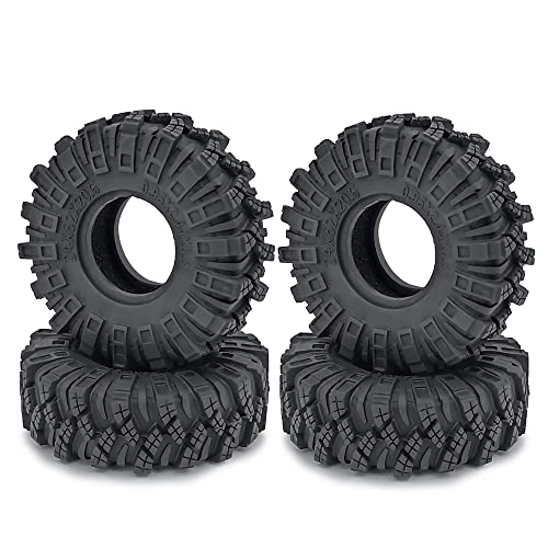 4PCS Micro 1" Wheel Tyre Tires 62mm for All 1/24th Axial SCX24 Deadbolt,C10,JLU CRC,Bronco RC Crawler Truck Car - color: C Style