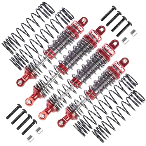 100/115mm RC Oil Shock Absorber Big Bore Damper for 1/10 Arrma Typhon 3S/2S, BIG ROCK,GRANITE,SENTON Replacement Parts Upgrade(Red) - color: Red