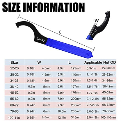 Coilover Wrench, Adjustable Spanner Wrench Set Universal Carbon Steel Shock Spanner for Most Coil Over Shock Adjustments