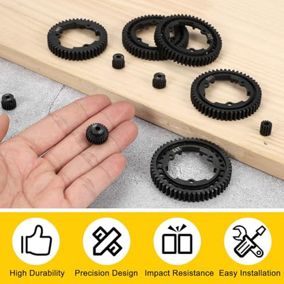MECCANIXITY 48P Hardened Steel Pinion Gear, 27T 3.175mm Shaft Metal Motor Gear with Hex Key for RC Brushless Brush Motor Model Car Replace(Black) - size: 27T