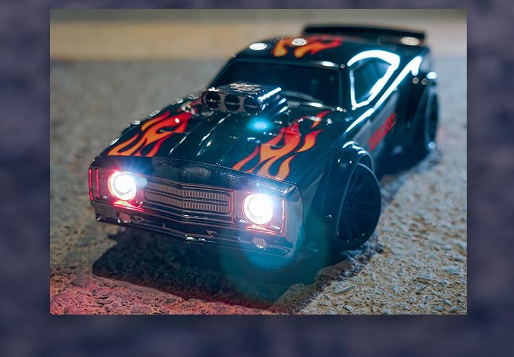 1:14 RC Drift Car for Adults & Kids 8-14, 4WD High Speed Remote Control Car with LED Lights, Drift Tires, 2.4GHz Electric Racing Car, Rechargeable Hobby Car for Indoor & Outdoor Driving