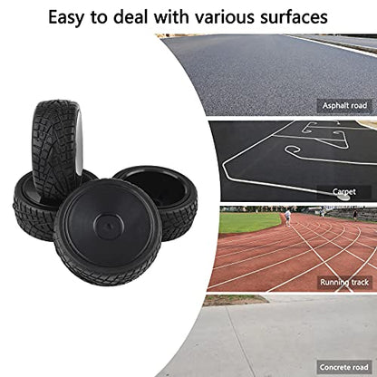 1:10 On Road RC Tires 12mm Hub Wheel Rims, Black, 4PCS | Concentric Hard Dish, For Touring Racing Cars