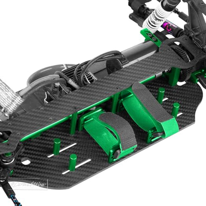 RC Carbon Fibre Chassis Armor Skid Plate Protecter Guard Upgrades Part for 1/10 Slash 4X4 4WD VXL,Front Center Rear Chassis Guard Plate,Green - color: Green(1set)