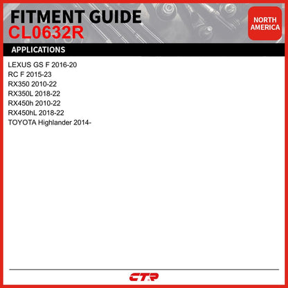 CTR CL0632R [OE Supplier] Front Right, Rear Right Stabilizer Bar Link Compatible with LEXUS, TOYOTA Vehicles - Replaces 48802-48010, 48802-0E010, K750419