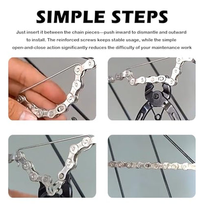 Upgraded 2-in-1 Two-Way Bike Chain Tool,Multi-Function Arc Snap Bicycle Chain Tool with Return Spring,Quick Install & Dismantle Master Link Pliers for 6-12 Speed Chains