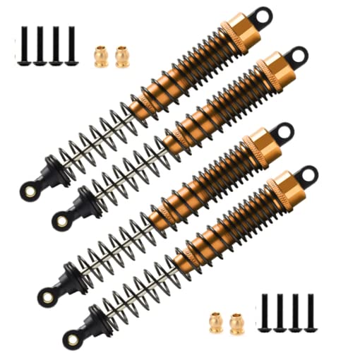 RC Shock Absorber Damper 130mm Adjustable for RC Car 1/10 Crawler Truck HPI HSP Losi Axial Tamiya Redcat Upgrade Part 4pcs/Set (Yellow) - color: Yellow