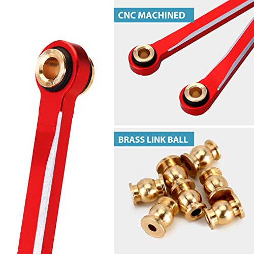 INJORA CNC Aluminum High Clearance Link for 1/18 TRX4M Defender Bronco（Red）