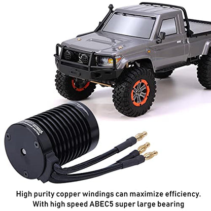Surpass F540 4370KV Brushless Motor, RC Motor Accessory, 4 Pole Sensorless Motor with CNC Aluminum Heat Sink, 800W 12V 66A for 110/ RC Car Truck